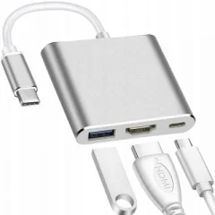 Adapter 3v1 USB 3.0 USB-C HDMI na USB-C