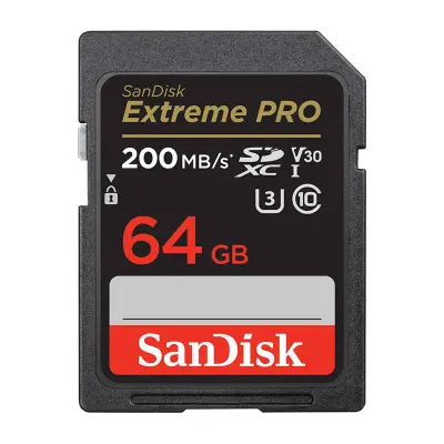 SANDISK EXTREME PRO 64GB SD, 200MB/s