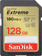 SANDISK SDXC 128GB EXTREME, 180/90MB/s, UHS-I, C10, U3, V30