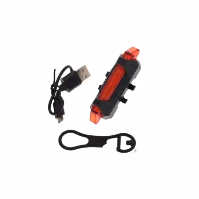 LED zadnja svetilka za kolo USB polnjenje rdeča