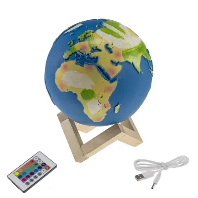 LED 3D namizna svetilka zemlja 15cm s polnilno baterijo in daljinskim upravljalnikom
