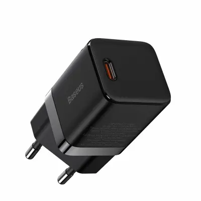 Pretvornik USB - 220V 30W USB Tip C GaN3 Mini Quick Charger črn Baseus