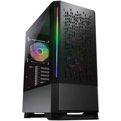 Cougar I MX430 Air RGB Black I 3851C60.0001 I Case I Mid tower / 3 ARGB ventilatorji / 2 LED trakova / TG prosojno stransko okno