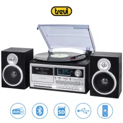 TREVI TT-1072 Gramofon, Kasetofon, črn