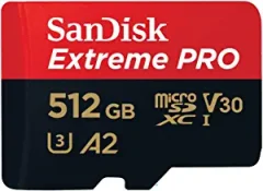 SANDISK SDXC MICRO 512GB EXTREME PRO, 200/140MB/s, A2, UHS-I, C10, V30, U3, adapter