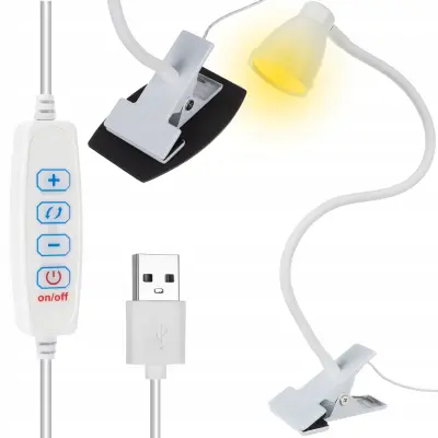 USB 24 LED gibljiva namizna svetilka 3 načini svetlobe dim. bela