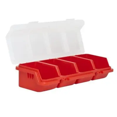 Plastični organizator s pokrovom rdeč 315 x 110 x 70mm