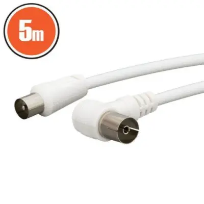 Antenski kabel 5m 90° beli