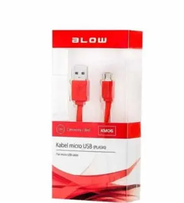 Micro USB kabel ploski BLOW rdeči