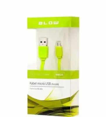 Micro USB kabel ploski BLOW zelen