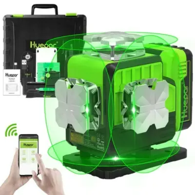 P04CG 2600mAh 16 linijski gradbeni zeleni laserski nivelir Bluetooth + daljinec