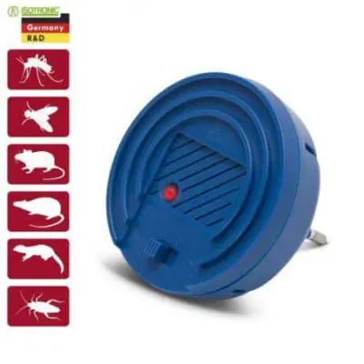 Ultrazvočni odganjalec škodljivcev z nastavljivo frekvenco 230V 40 m²