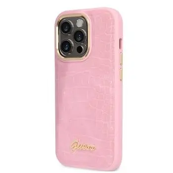 GUESS CROCO IPHONE 14 PRO ovitek roza