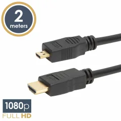 Micro HDMI - HDMI kabel pozlačen 2m