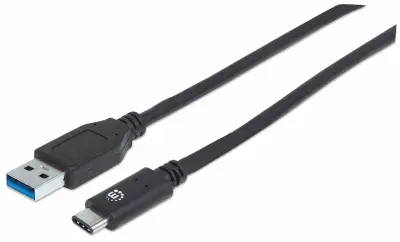 Manhattan USB kabel USB 3.2 gen. 2 (USB 3.1 gen. 2) USB-C® vtič\, USB-A vtič 0.50 m črna  354639