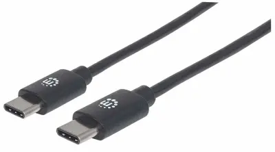 Manhattan USB 2.0 kabel tipa C moški do moškega tipa C moški 480 Mbit / s 0\,5 m črne barve Manhattan USB kabel USB 2.0 USB-C® vtič 0.50 m črna