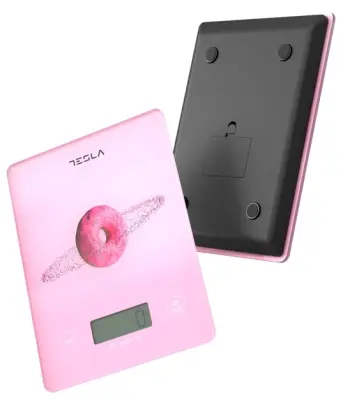 Steklena LCD kuhinjska tehtnica do 5kg roza