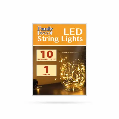Micro LED lučke na baterije 10 LED toplo bele