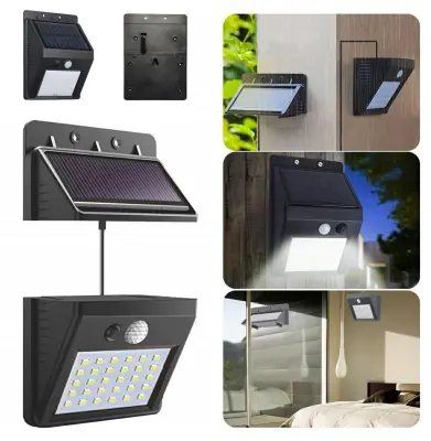 30LED SMD solarna stenska svetilka s PIR sezorjem gibanja dvodelna