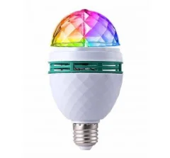 LED RGB disko žarnica E27 3W