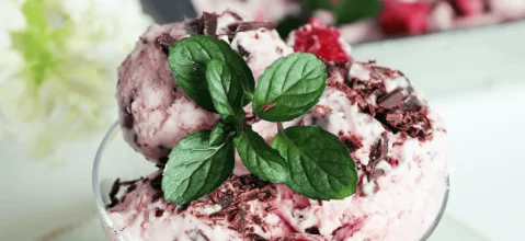 [RECEPT] Malinov sladoled s temno čokolado