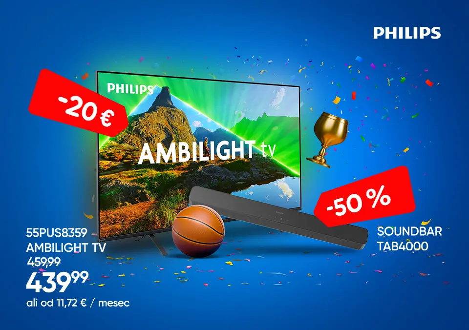 Ob nakupu Philips TV prejmi soundbar kar 50% ceneje