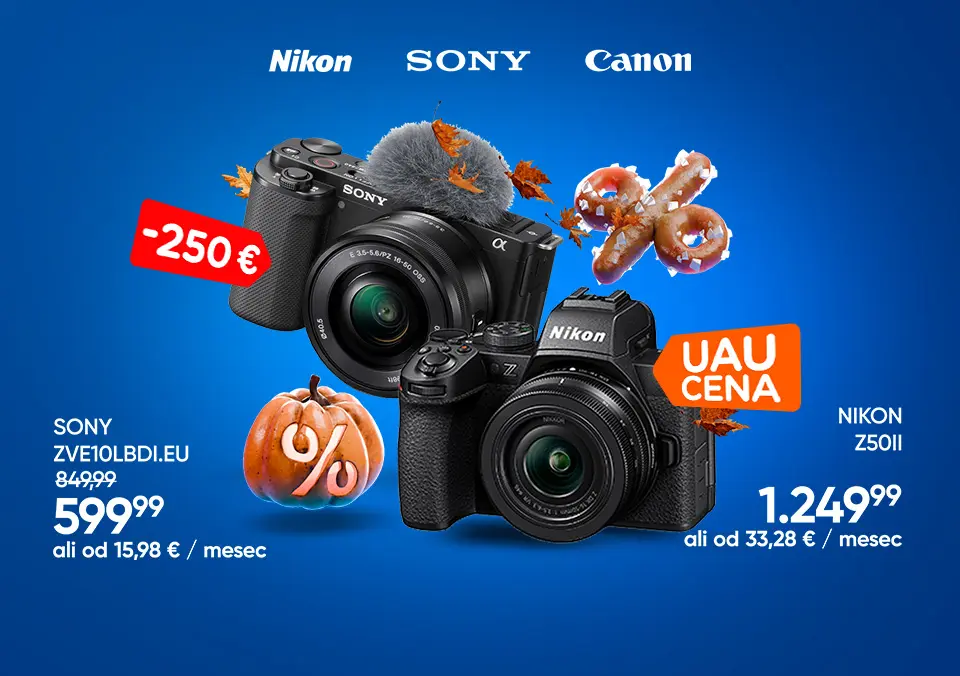Fotoaparati najboljših znamk na obroke!