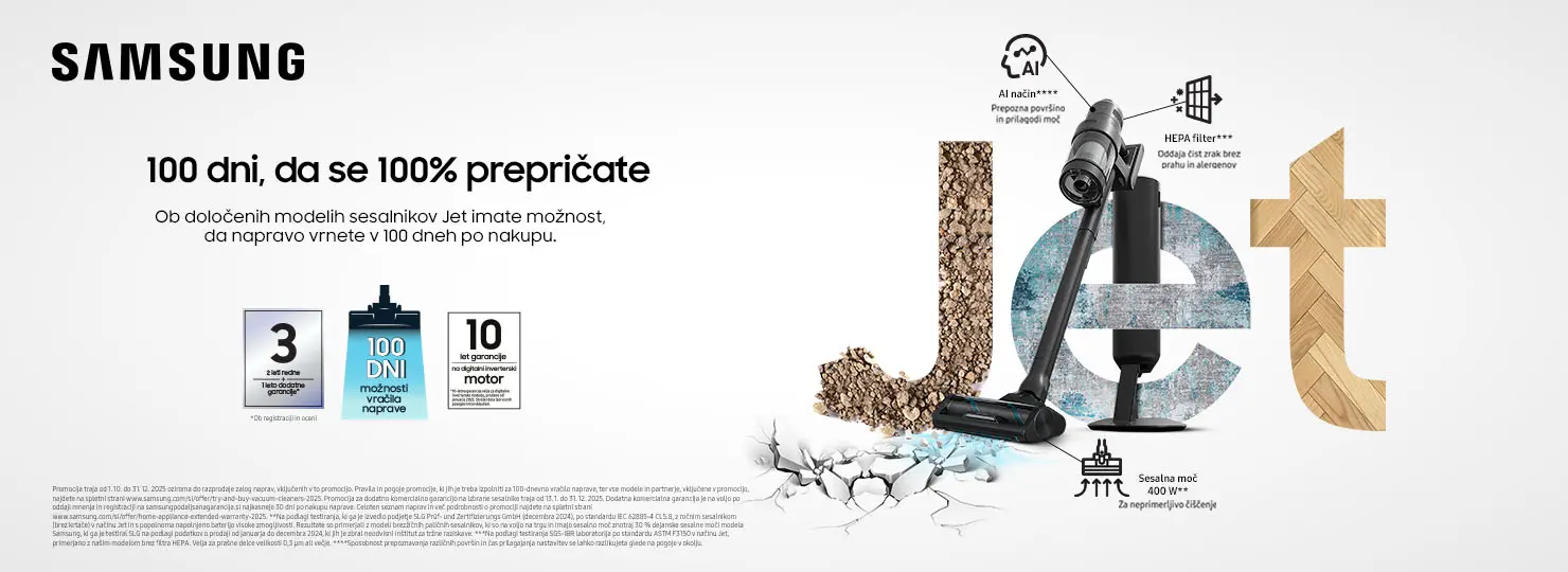 Samsung Jet – 100 dni brez skrbi