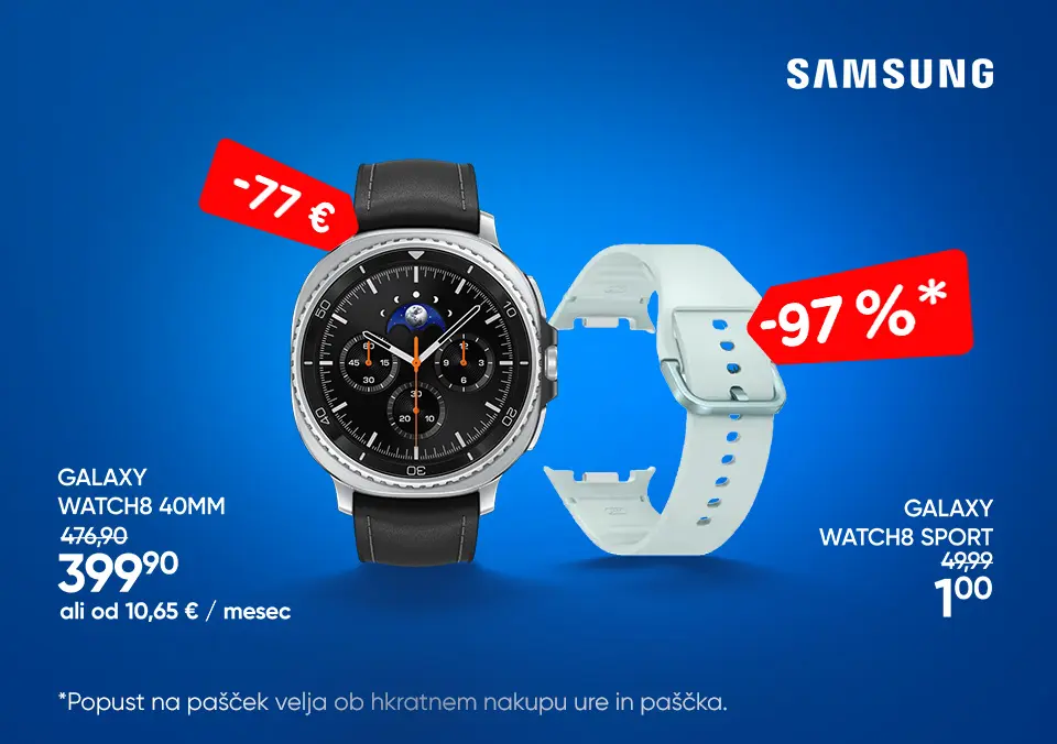Galaxy Watch 8 smo dodali pašček za samo 1 €