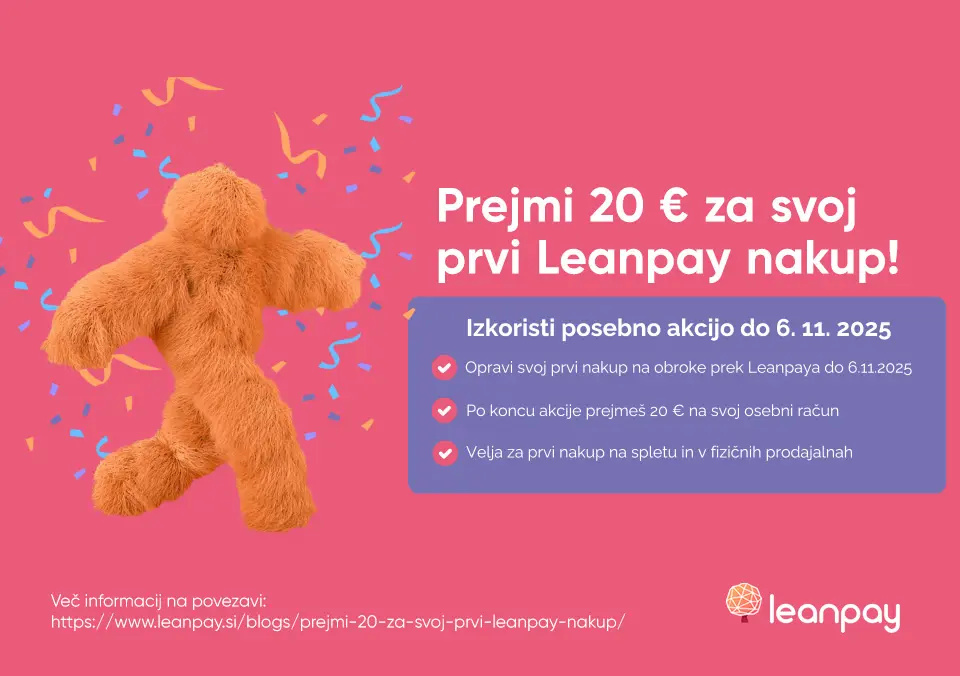 Prvi nakup na obroke z Leanpay prinaša 20 € nagrade