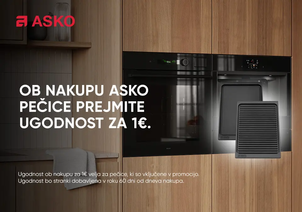 Ob nakupu ASKO pečice prejmite ugodnost za 1€