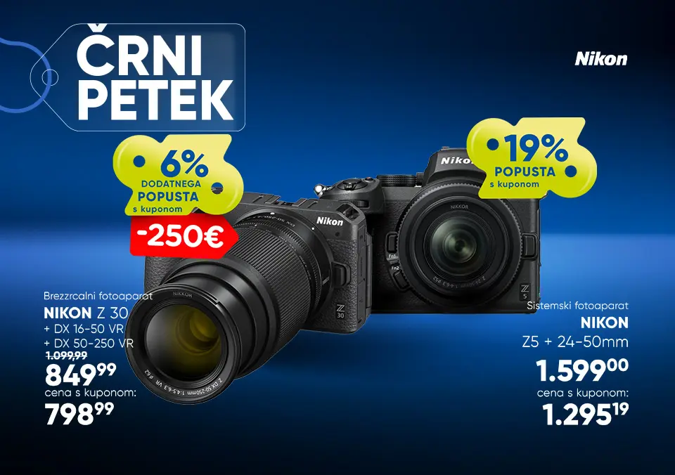 Uporabi kupon in izkoristi popust na fotoaparate