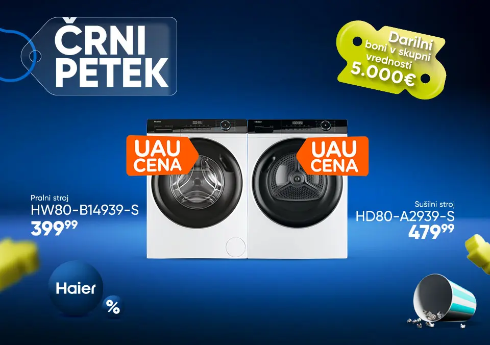 Kupi Haier aparate in sodeluj v žrebu za darilne bone Big Bang