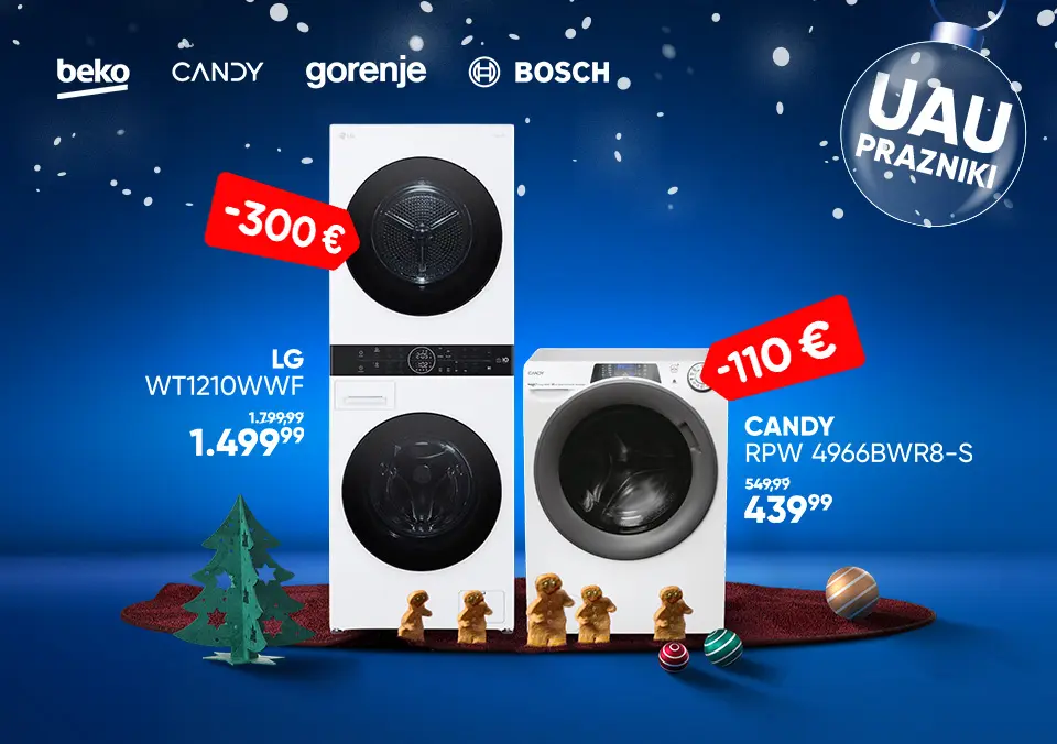 Pralno-sušilni stroji po decembrskih cenah