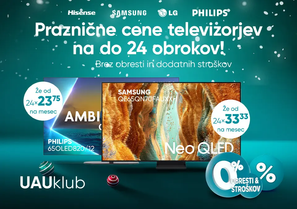 Praznične cene televizorjev na do 24 obrokov!