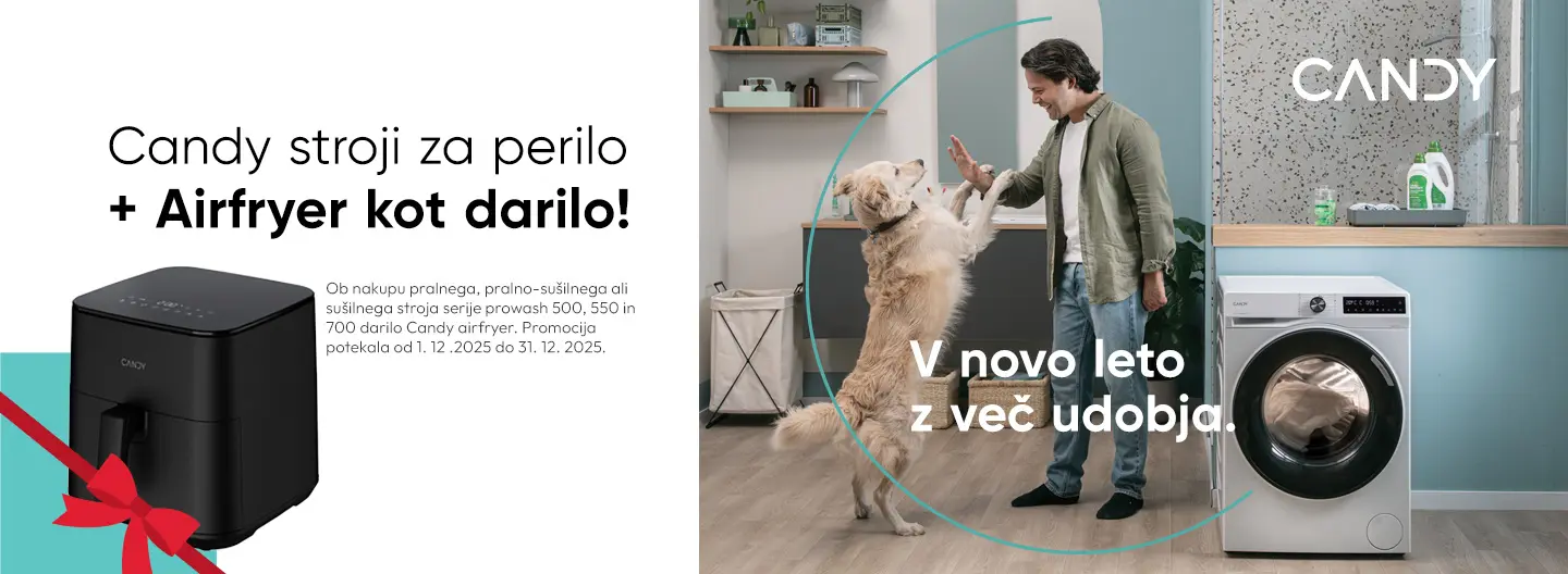 Candy stroji za perilo + Airfryer fot darilo!