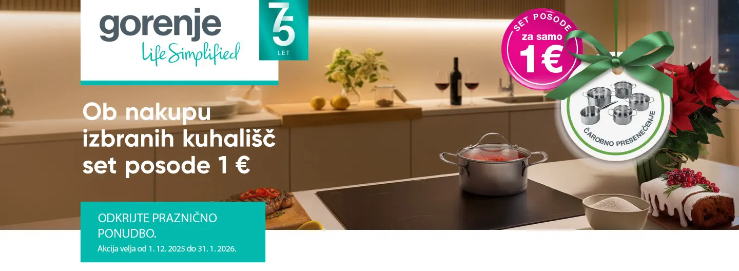 Ob nakupu izbranih kuhališč, set posode za 1 €