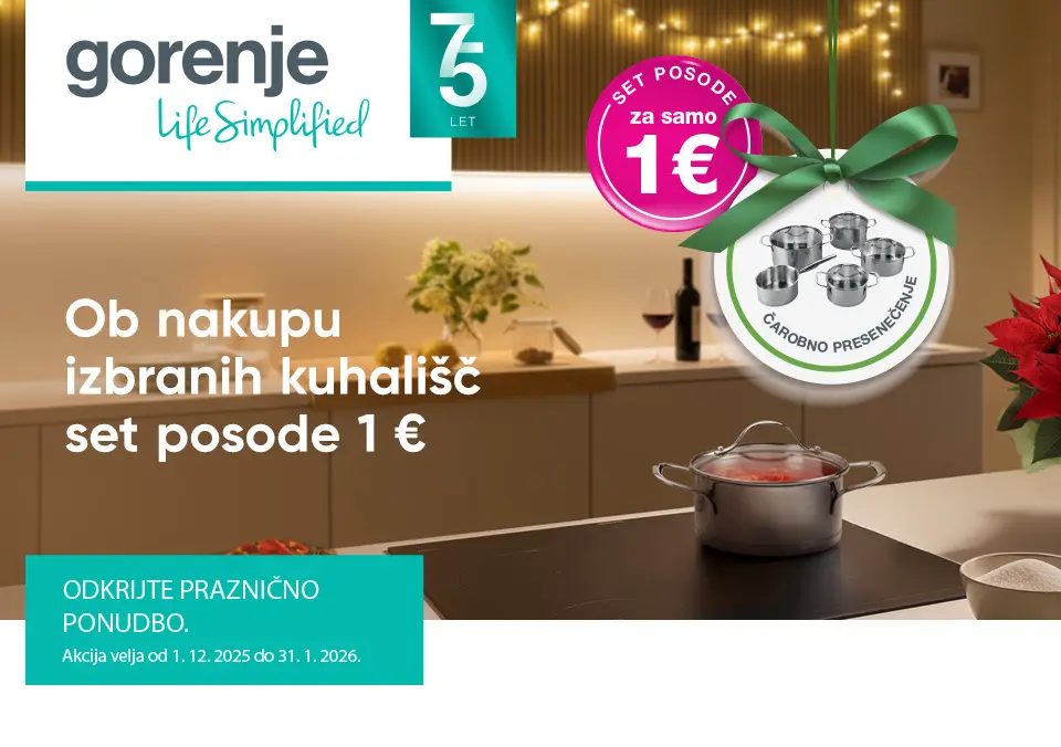 Ob nakupu izbranih kuhališč, set posode za 1 €