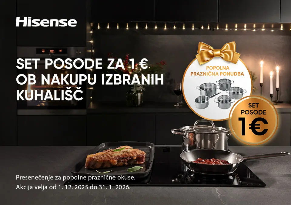 Set posode za 1 € ob nakupu  izbranih kuhališč
