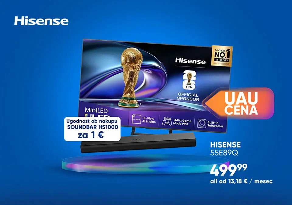 Kupi Hisense TV in prejmi soundbar samo za 1 €