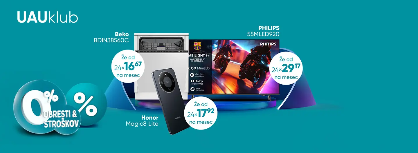 Razreži ceno novih naprav na do 24 obrokov, brez obresti in stroškov!