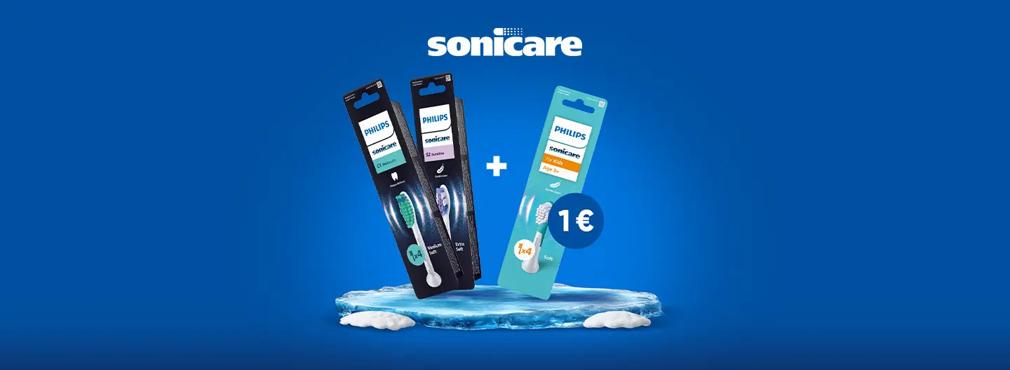 Ob nakupu treh nastavkov Sonicare, najcenejši le 1 €