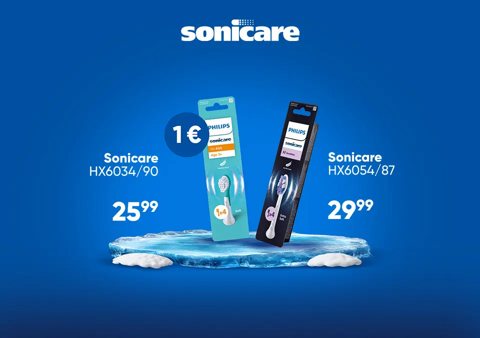 Ob nakupu treh nastavkov Sonicare, najcenejši le 1 €