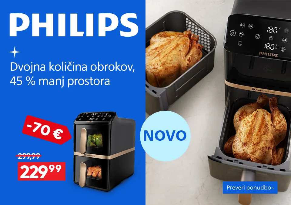 Dvojna količina obrokov, 45% manj prostora