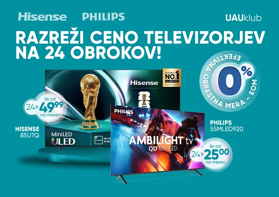 Razreži cene televizorjev na do 24 obrokov!