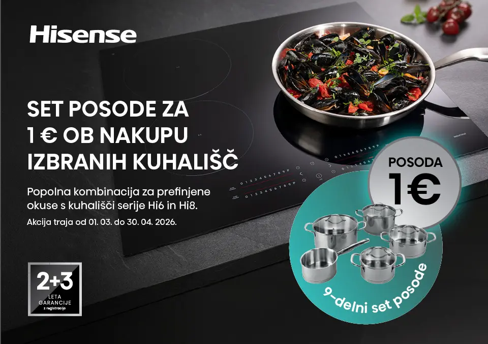 Set posode za 1 € ob nakupu izbranih kuhališč