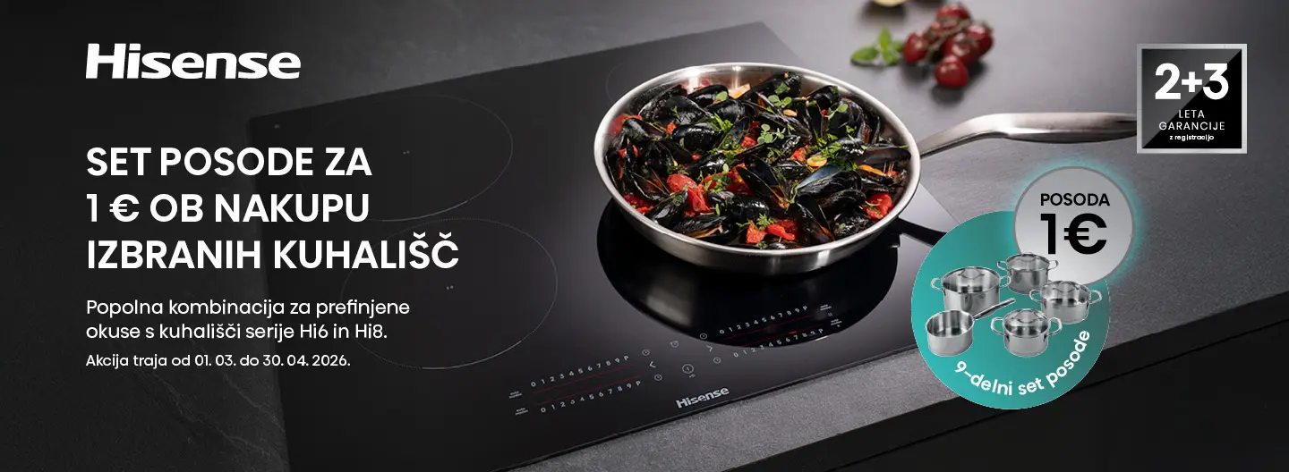 Set posode za 1 € ob nakupu izbranih kuhališč