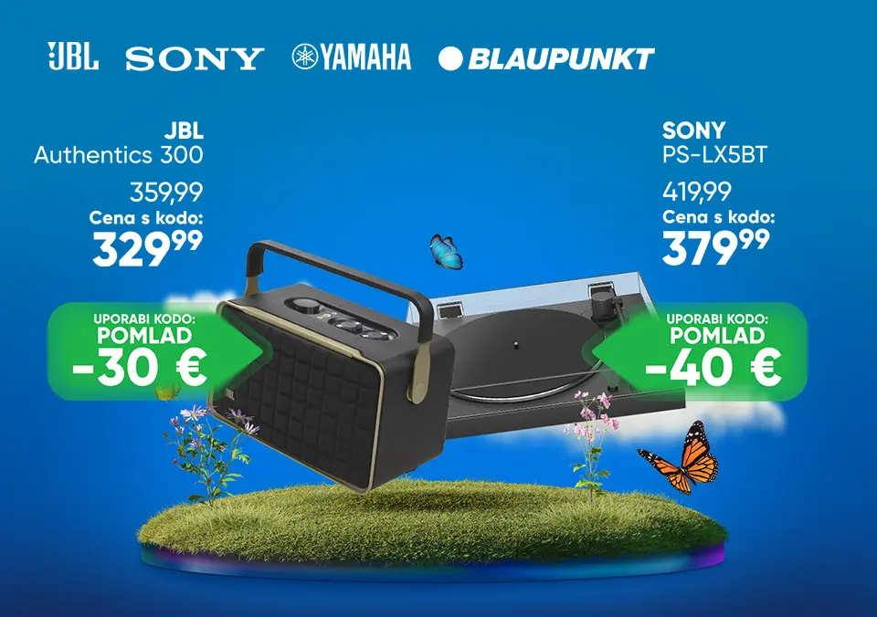 S kodo prihrani na avdio izdelke!