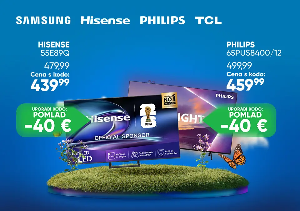 S kodo prihrani na izjemne televizorje!
