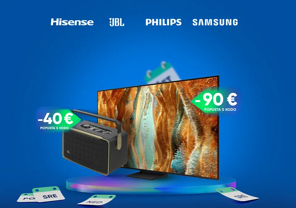 S kodo prihrani na izjemne televizorje!